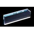 Mengano Nameplate w/ Clipped Corner - Starfire Glass (2 3/4"x8"x1/2")